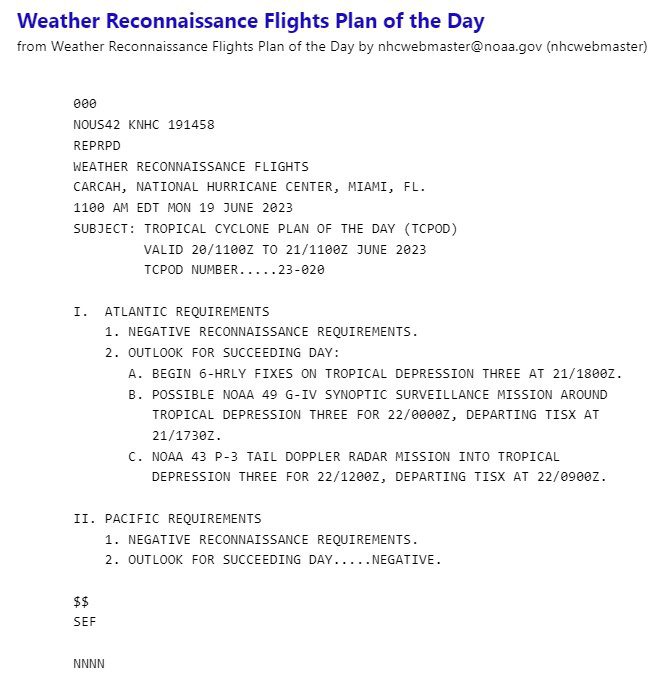 Click here to view the NOAA Air Recon image