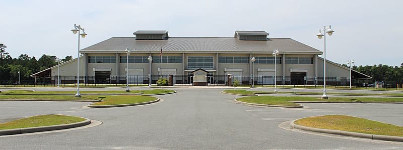 Photo of the Duplin County Events Center from the front parking lot.