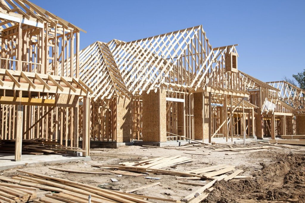 Stock photo of building homes.