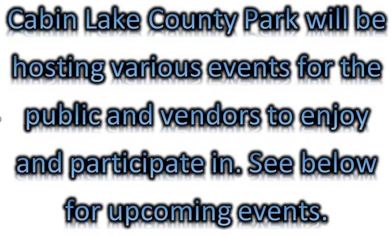 Cabin Lake events announcement.